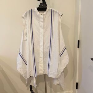 NWT EDUN STRIPE POPLIN TIE TOP SMALL